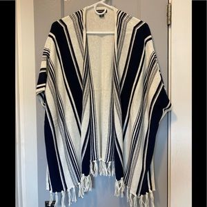 NWOT lightweight striped wrap/ruana